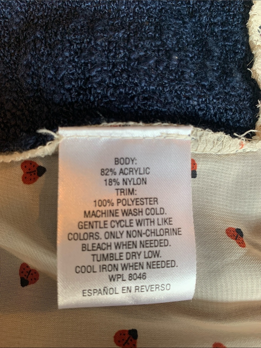 Maison Jules Navy Crewneck Sweater with Cream Layered Hem - Picture 8 of 8